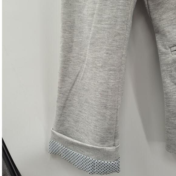 Company Ellen Tracy Gray Contrasting Navy Trim Resort‎ Wear 1 Button Knit Blazer - Picture 8 of 15